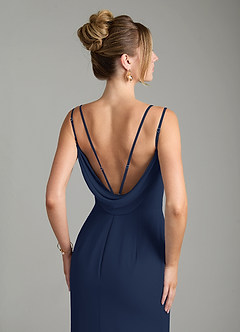 Azazie Egypt Bridesmaid Dresses Dark Navy Sheath Sweetheart Neckline Chiffon Dress image6