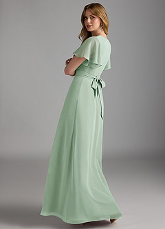 Azazie Zaniah Bridesmaid Dresses Agave A-Line Chiffon Dress image7