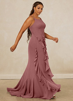 Christian Siriano Bridal for Azazie 1006 Bridesmaid Dresses Desert Rose Mermaid Ruched Chiffon Dress image13