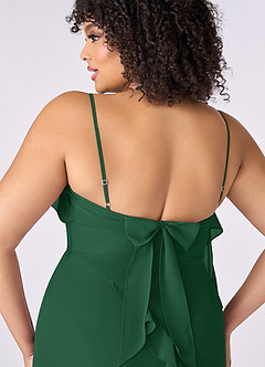 Barbie ♥ Azazie Bridesmaid Dresses Dark Green Sheath Bow Chiffon Dress image8