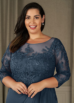 Azazie Calanthe Brudens mor kjoler A-Line Skefuld Chiffon Gulv-længde Kjole image8