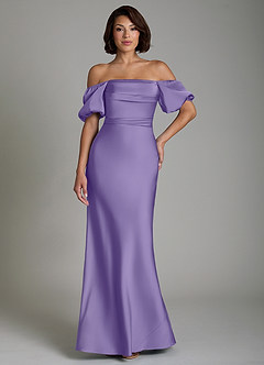 Azazie Lea Bridesmaid Dresses Tahiti Mermaid Off the Shoulder Stretch Satin Convertible Dress image8