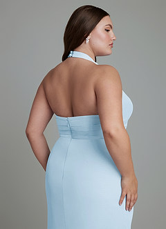 Azazie Jemma Bridesmaid Dresses Sky Blue Sheath Pleated Chiffon Dress image8