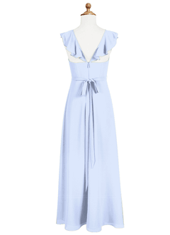 Azazie Emily Junior Robe Trapèze en Mousseline de soie Rayé Eis image6