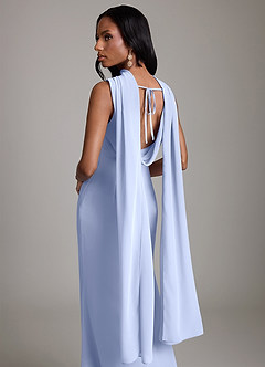 Azazie Linelle Robes de demoiselle d'honneur Robe Sirène en Mousseline de soie Plissée Eis image9