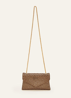 front Rhinestone Sequin Embellished Envelope Shoulder Bag