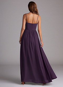 Azazie Calianna Bridesmaid Dresses Plum A-Line Off the Shoulder Chiffon Convertible Dress image5