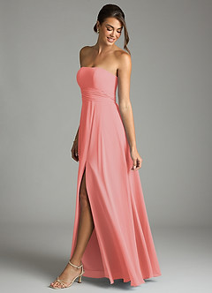 Azazie Tamira Suknie dla druhen Linia A Pofałdowany Szyfon Do ziemi Sukienka image3