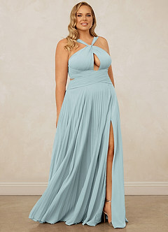 Christian Siriano Bridal for Azazie 1009 Brautjungfernkleider A-Linie Plissee Chiffon Kleid Nebel image12