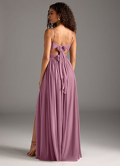 Azazie Zeya Brautjungfernkleider A-Linie Plissee Gittergewebe Kleid Vintage Mauve image2