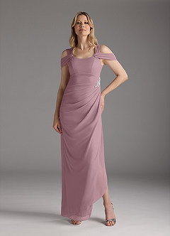 Azazie Weitzman Mother of the Bride Dresses Dusty Rose Sheath Sequins Mesh Dress image4