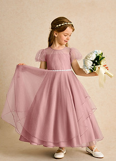 Azazie Duckie Flower Girl Klänningar Klänning Balklänning i Tyll Plisserad image3