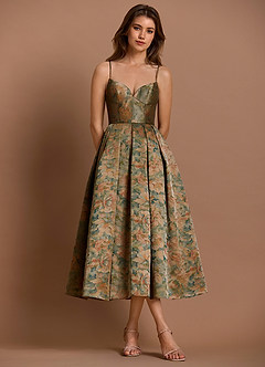 Calliope Vintage Teal Midi Dress image1