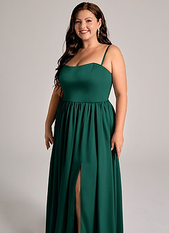 Azazie Calianna Bridesmaid Dresses Emerald A-Line Off the Shoulder Stretch Satin Convertible Dress image11