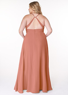 Azazie Davis Robes de demoiselle d'honneur Robe Trapèze en Mousseline de soie Col en V Mai Tai image8