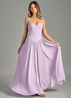 Azazie Evadina Suknie dla druhen Linia A Gorset Szyfon Do ziemi Sukienka image1