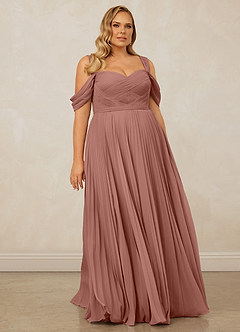 Christian Siriano Bridal for Azazie 1013 Bridesmaid Dresses Cedar Rose A-Line Off the Shoulder Chiffon Dress image10