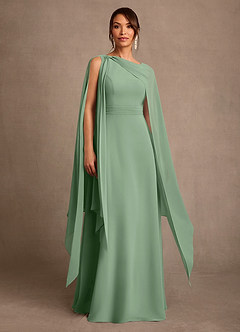 Azazie Liddie Mother of the Bride Dresses Matcha A-Line Pleated Chiffon Dress image1