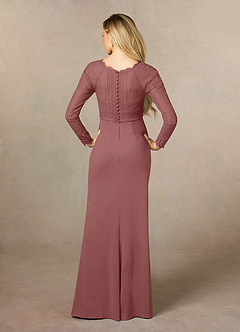 Azazie Peggy Mother of the Bride Dresses Desert Rose Sheath Lace Dress image4