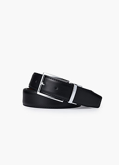 front Ceinture réversible en cuir mat pour homme