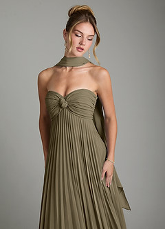 Azazie Tempest Robes de demoiselle d'honneur Robe Empire Convertible en Mousseline de soie Corset Vert Saule image8