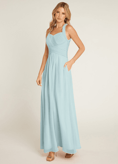Azazie Claudia Bridesmaid Dresses Mist A-Line Sweetheart Neckline Chiffon Dress image2