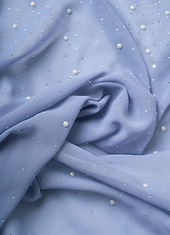 front Pearl Embellished Chiffon Shawl