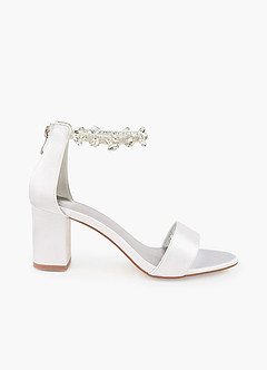 Crystal Ankle Strap Block Heel Sandals