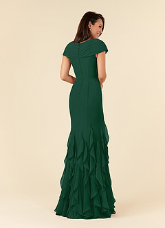 Azazie Bailora Mother of the Bride Dresses Dark Green Mermaid Ruched Chiffon Dress image3