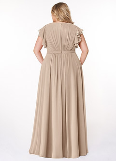 Azazie Daphne Modest Bridesmaid Dresses A-Line Ruffled Chiffon Floor-Length Dress image7