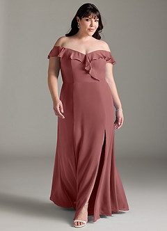 Azazie Sophie Bridesmaid Dresses Amethyst A-Line Off the Shoulder Chiffon Convertible Dress image6