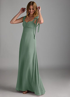 Azazie Lizet Final Sale Pine A-Line Sweetheart Neckline Chiffon Dress image1