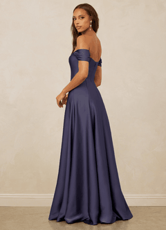 Christian Siriano Bridal for Azazie 1002 Bridesmaid Dresses Stormy A-Line Off the Shoulder Stretch Satin Convertible Dress image3