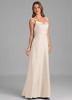 Azazie Beatrice 신부 들러리 드레스 A라인 스윗하트 네크라인 스트레치 새틴 바닥 길이 드레스 image5