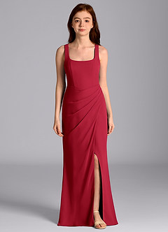 Azazie Mero Junior Scarlet Mermaid Pleated Chiffon Dress image4