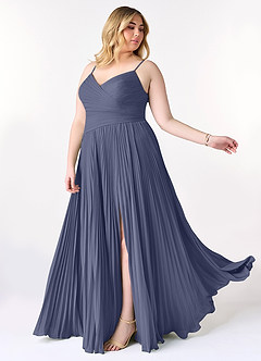 Azazie Vini Bridesmaid Dresses Stormy A-Line V-Neck Pleated Chiffon Dress image10