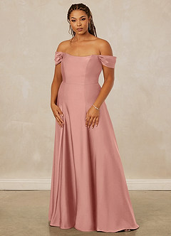 Christian Siriano Bridal for Azazie 1002 Bridesmaid Dresses Rosette A-Line Off the Shoulder Stretch Satin Convertible Dress image11