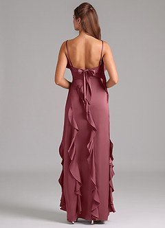 Azazie Malia Brautjungfernkleider A-Linie Seitliche Cut-Outs Stretch-Satin Kleid Wüstenrose image6