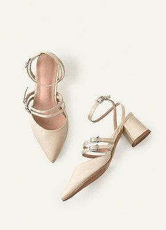 front Yhteensopivan väriset kaksirei'iset slingback-pumput