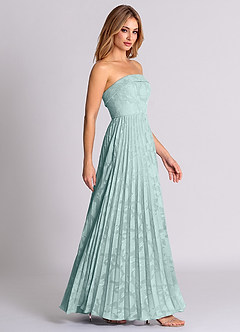 Azazie Mariana Bridesmaid Dresses Mist A-Line Strapless Floral Burnout Convertible Dress image6