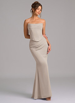 Azazie Sorrel Bridesmaid Dresses Frost Mermaid Corset Chiffon Dress image7