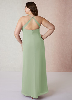 Azazie Manila Bridesmaid Dresses Dusty Sage Sheath V-Neck Chiffon Dress image8