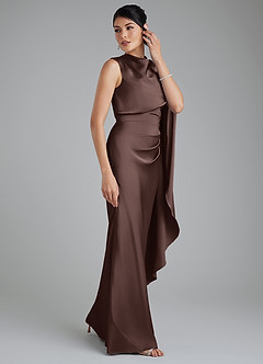 Azazie Taj Bridesmaid Dresses Ganache Mermaid Corset Stretch Satin Dress image6