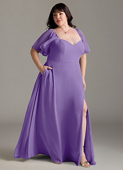 Azazie Chloe Bridesmaid Dresses Tahiti A-Line Sweetheart Neckline Chiffon Dress image10