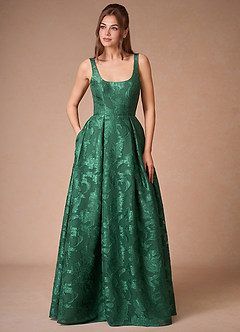 Althea Dark Green Tie-Back Maxi Dress image4