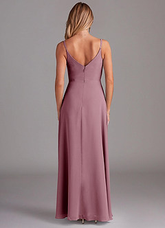 Azazie Daenerys Bridesmaid Dresses Vintage Mauve A-Line Cowl Chiffon Dress image2