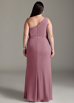 Azazie Liza Bridesmaid Dresses Vintage Mauve Mermaid One Shoulder Chiffon Dress image7