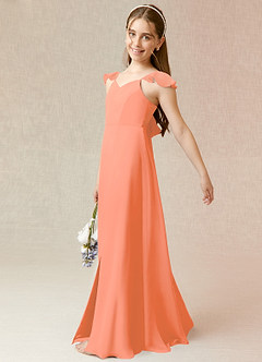 Azazie Everett Junior Sunset A-Line Chiffon Dress image3
