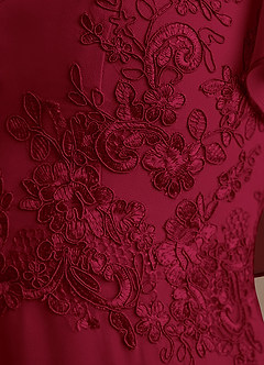 Azazie Frieda Mother of the Bride Dresses Burgundy A-Line Applique Chiffon Dress image6