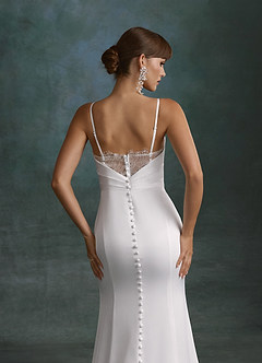 Azazie Georgette Wedding Dresses Diamond White Mermaid Strapless Stretch Satin Dress image6